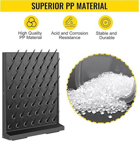52 Rods Lab Drying Rack, Wall Mount Glassware Drying Rack, with Drain Hole and Removable Drip Rod, Sturdy and Durable, for Lab Glassware and Bottles ﻿ in Kuwait