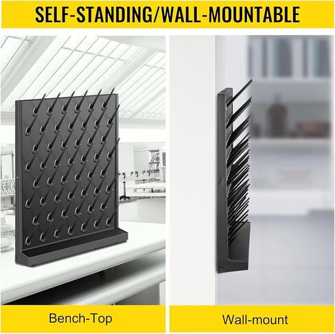 52 Rods Lab Drying Rack, Wall Mount Glassware Drying Rack, with Drain Hole and Removable Drip Rod, Sturdy and Durable, for Lab Glassware and Bottles ﻿ in Kuwait