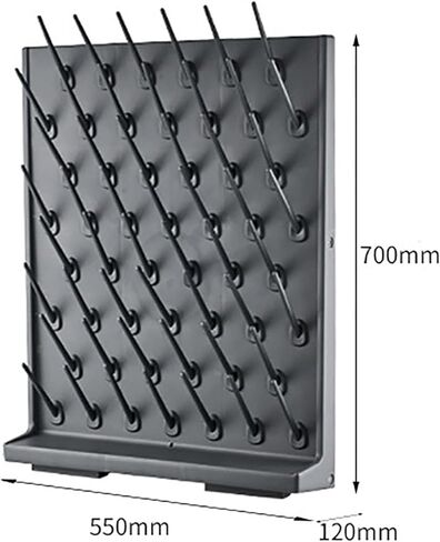 52 Rods Lab Drying Rack, Wall Mount Glassware Drying Rack, with Drain Hole and Removable Drip Rod, Sturdy and Durable, for Lab Glassware and Bottles ﻿ in Kuwait