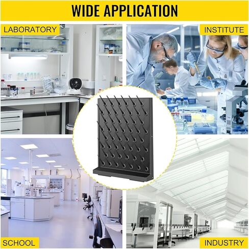 52 Rods Lab Drying Rack, Wall Mount Glassware Drying Rack, with Drain Hole and Removable Drip Rod, Sturdy and Durable, for Lab Glassware and Bottles ﻿ in Kuwait