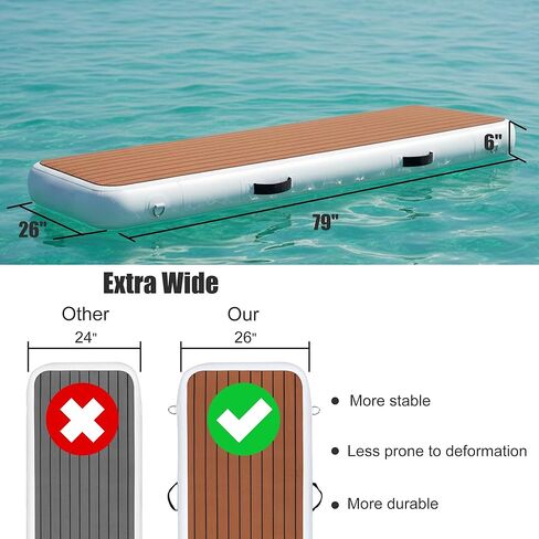 ممر قابل للنفخ لليخوت والقوارب، عرض إضافي وممر رصيف متين مع سطح غير قابل للانزلاق، منصة عائمة قابلة للحمل وموفرة للمساحة تربط اليخوت والأرصفة، 79 بوصة * 26 بوصة * 6 بوصة in Kuwait