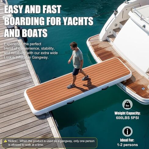 ممر قابل للنفخ لليخوت والقوارب، عرض إضافي وممر رصيف متين مع سطح غير قابل للانزلاق، منصة عائمة قابلة للحمل وموفرة للمساحة تربط اليخوت والأرصفة، 79 بوصة * 26 بوصة * 6 بوصة in Kuwait