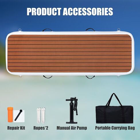 ممر قابل للنفخ لليخوت والقوارب، عرض إضافي وممر رصيف متين مع سطح غير قابل للانزلاق، منصة عائمة قابلة للحمل وموفرة للمساحة تربط اليخوت والأرصفة، 79 بوصة * 26 بوصة * 6 بوصة in Kuwait