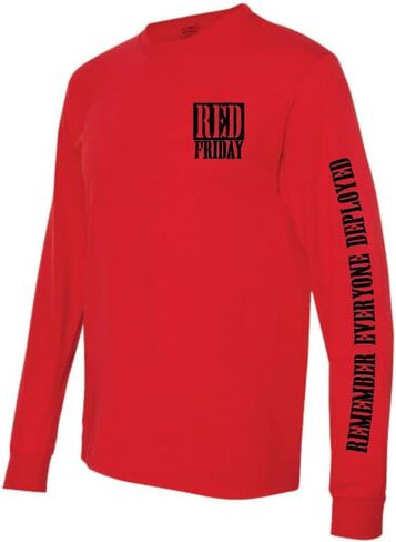 العظام رئيس تجار الملابس R.E.D. العلم - تي شيرت بأكمام طويلة باللون الأحمر in Kuwait