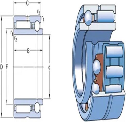 1 قطعة NKIB5914 NKIB5914-XL 70X100X45X40 مجتمعة محمل ذو بكرات إبرية محامل الزاوي الاتصال الكرة in Kuwait