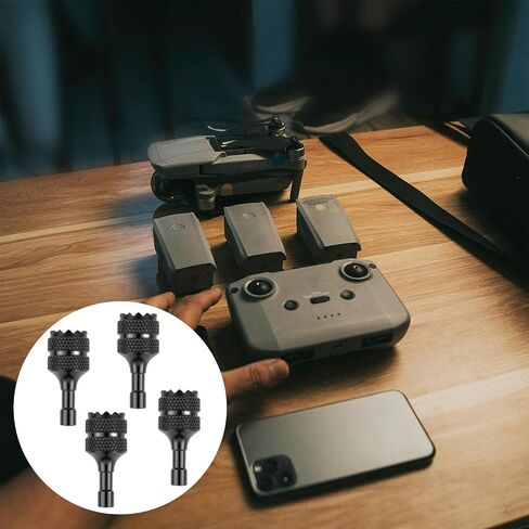 4 Pcs Aluminum Alloy Remote Controller Sticks Joystick for DJI RC/RC2 for Mini 3/Mini 3 Pro/Mini 4 Pro/Air 3/3S/Air 2S/Neo/Mavic 4 Pro/Mavic 3/Mavic 3 Pro/Mavic 3 Drone Replacement (Black) in Saudi Arabia