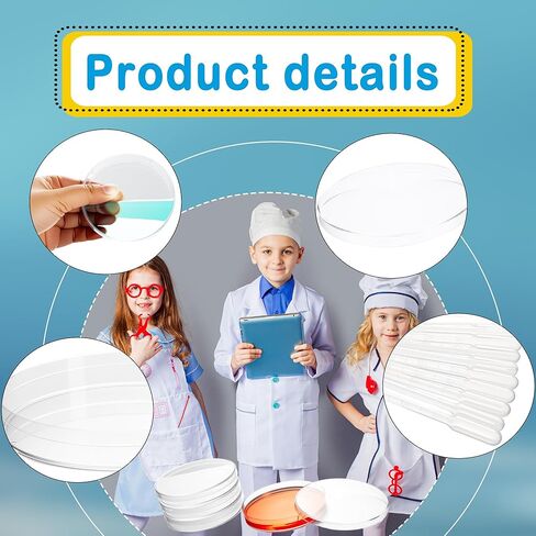 100 Pack Plastic Petri Dishes with Lids 90 x 15 mm Clear Sterile Container with 100 Pcs 3 ml Plastic Transfer Pipettes for Lab School Projects Plant Cultivation in Saudi Arabia