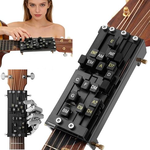 Guitar Chord Trainer & Presser Tool - Portable Practice Buddy for Beginner Adults, Acoustic Electric Guitar Learning Helper with Clip-On System in Kuwait