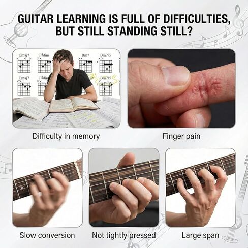 Guitar Chord Trainer & Presser Tool - Portable Practice Buddy for Beginner Adults, Acoustic Electric Guitar Learning Helper with Clip-On System in Kuwait