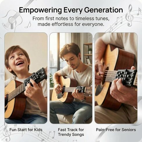 Guitar Chord Trainer & Presser Tool - Portable Practice Buddy for Beginner Adults, Acoustic Electric Guitar Learning Helper with Clip-On System in Kuwait