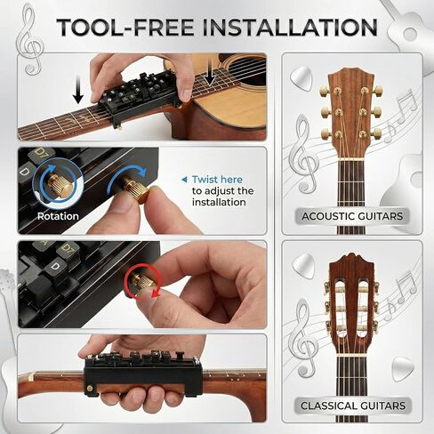 Guitar Chord Trainer & Presser Tool - Portable Practice Buddy for Beginner Adults, Acoustic Electric Guitar Learning Helper with Clip-On System in Kuwait