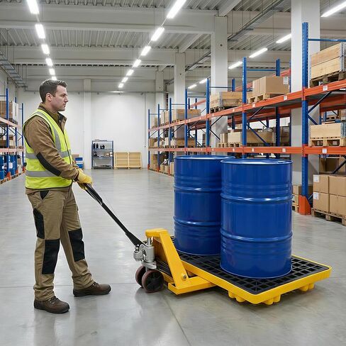 2 طبلة وحدات لاحتواء الانسكابات | سعة 2000 رطل | صينية صناعية قابلة للتكديس مانعة للتسرب | 48 بوصة × 24 بوصة × 4 بوصة in Kuwait