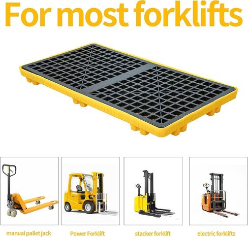 2 طبلة وحدات لاحتواء الانسكابات | سعة 2000 رطل | صينية صناعية قابلة للتكديس مانعة للتسرب | 48 بوصة × 24 بوصة × 4 بوصة in Kuwait