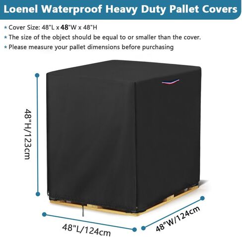 غطاء البليت، أغطية باليت كبيرة مقاومة للماء وشديدة التحمل، غطاء دوران البضائع مقاوم للبهتان مع سحاب - 48 بوصة طول × 48 بوصة عرض × 48 بوصة ارتفاع in Kuwait