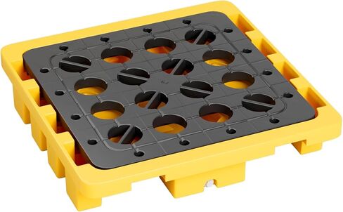 JINJUNYE منصة احتواء الانسكاب مع تصريف، رافعات شوكية مناسبة، صينية منصة معيارية 2 أسطوانة، سعة سائلة 30 جالون، سعة وزن 4000 رطل، 51.8X 26.8X 5.9"، استخدامات صناعية in Kuwait