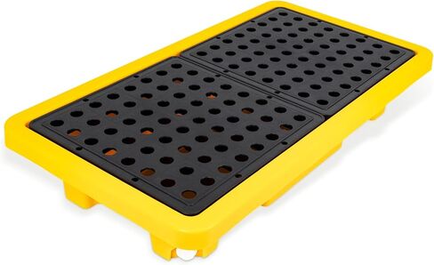 2 طبلة لاحتواء الانسكابات مع تصريف، منصة مانعة للتسرب للجراج، الطابق السفلي، التخزين الصناعي (عبوة واحدة، 26 بوصة × 14 بوصة × 4.7 بوصة، سعة تحميل 176 رطل، مستنقع 5.3 جالون) in Kuwait