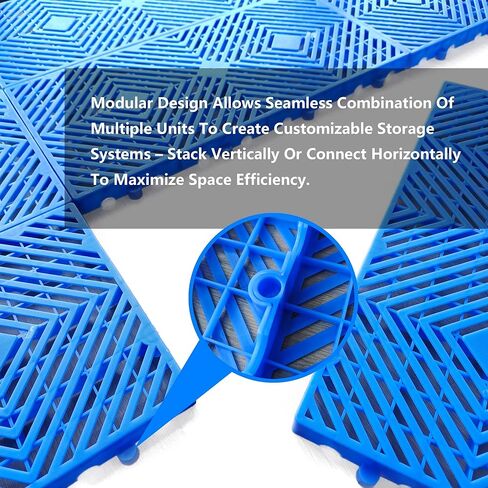 منصات بلاستيكية 8 قطع - 23.6 بوصة × 11.8 بوصة × 1.18 بوصة، وسادات تخزين مقاومة للماء خفيفة الوزن، للاستخدام الداخلي/الخارجي للمطبخ، والطابق السفلي، والمرآب، والمستودع، والاستخدام الصناعي in Kuwait