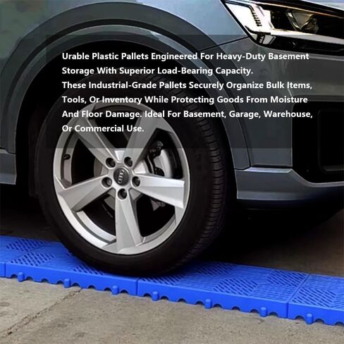 منصات بلاستيكية 8 قطع - 23.6 بوصة × 11.8 بوصة × 1.18 بوصة، وسادات تخزين مقاومة للماء خفيفة الوزن، للاستخدام الداخلي/الخارجي للمطبخ، والطابق السفلي، والمرآب، والمستودع، والاستخدام الصناعي in Kuwait