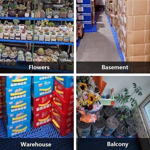 منصات بلاستيكية 8 قطع - 23.6 بوصة × 11.8 بوصة × 1.18 بوصة، وسادات تخزين مقاومة للماء خفيفة الوزن، للاستخدام الداخلي/الخارجي للمطبخ، والطابق السفلي، والمرآب، والمستودع، والاستخدام الصناعي in Kuwait