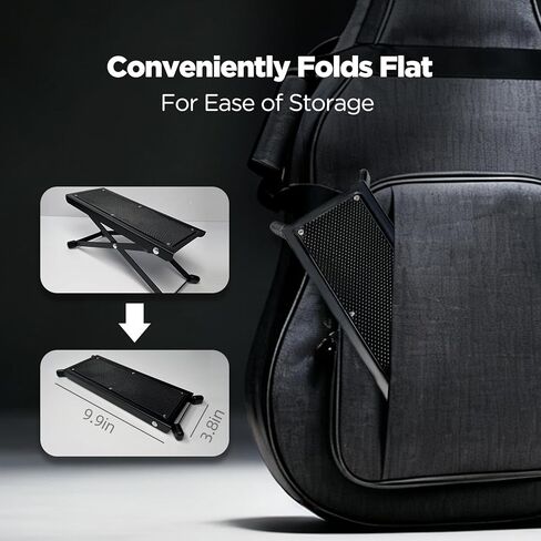 مسند قدم مريح للجيتار مع 4 أوضاع ارتفاع قابلة للتعديل، مقعد قدم مطاطي غير قابل للانزلاق لعازفي الجيتار الصوتي والكلاسيكي، مقعد للتمرين المستقر والأداء بتصميم محمول (GS-01) in Kuwait