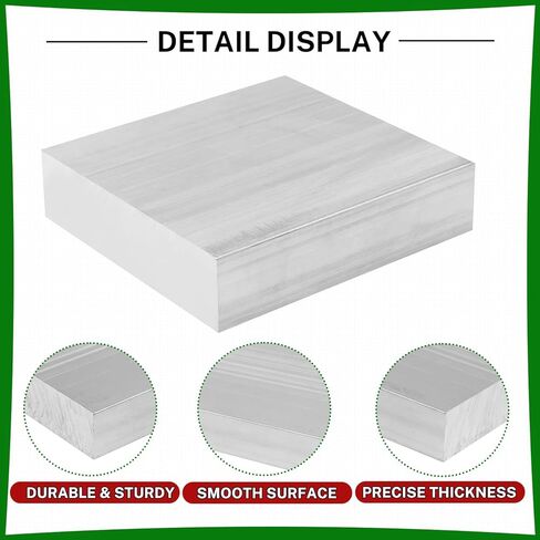 6061 Aluminum Flat Bar, 1" Thickness X 2" Width X 4" Length Aluminum Flat Plate, Solid Aluminum Bar for Crafting, Industrial Building in Kuwait