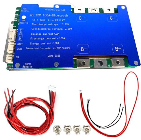 4S 100A 12V Smart BMS BT LiFePO4 Li-ion LTO Active Balance Adjustable Parameter Protection Board in Kuwait