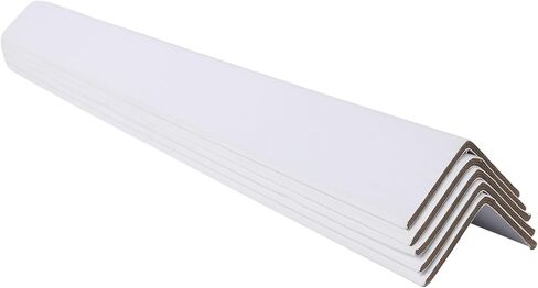 واقي حواف من الورق المقوى مقاس 2 بوصة × 2 بوصة × 48 بوصة، حزمة مكونة من 50 قطعة - واقيات زوايا من الورق المقوى للشحن واقيات زوايا البليت البيضاء على شكل حرف V in Kuwait