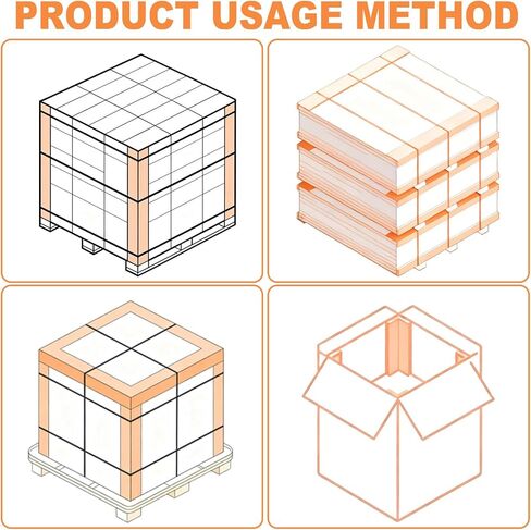 واقي حواف من الورق المقوى مقاس 2 بوصة × 2 بوصة × 48 بوصة، حزمة مكونة من 50 قطعة - واقيات زوايا من الورق المقوى للشحن واقيات زوايا البليت البيضاء على شكل حرف V in Kuwait