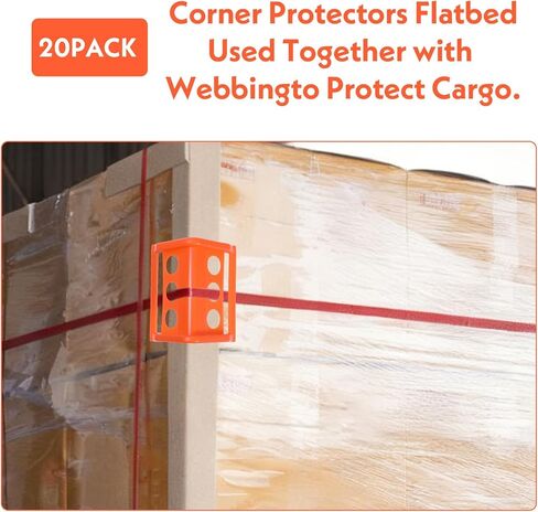 20 Packs Flatbed Edge Protectors Plastic Edge Protector for up to 4 Inch Straps Edges Corner Tie down Protector for Truck Shipping, Protects Cargo Edges, Orange in Saudi Arabia