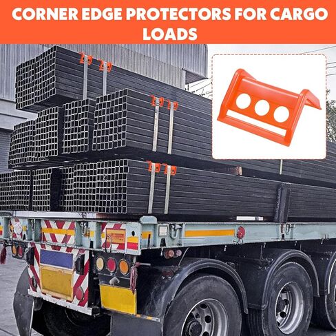 20 Packs Flatbed Edge Protectors Plastic Edge Protector for up to 4 Inch Straps Edges Corner Tie down Protector for Truck Shipping, Protects Cargo Edges, Orange in Saudi Arabia