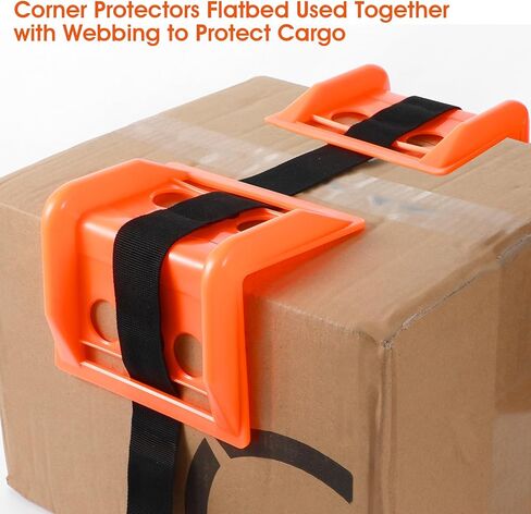20 Packs Flatbed Edge Protectors, Corner Protectors, Cargo Loads, Tie Down Protector for 4 Inch Straps, Protects Cargo Edges Winch Ratchet Straps Plastics Contruction Protector Orange in Kuwait