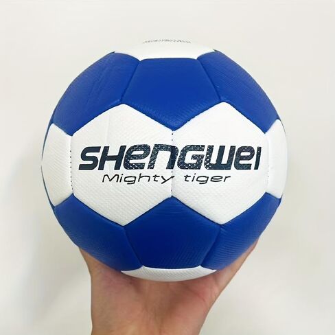 كرة يد Shengwei Mighty Tiger، أزرق وأصفر، مقاس 3، جلد صناعي مخيط آليًا، كرة المباراة الرسمية in Kuwait