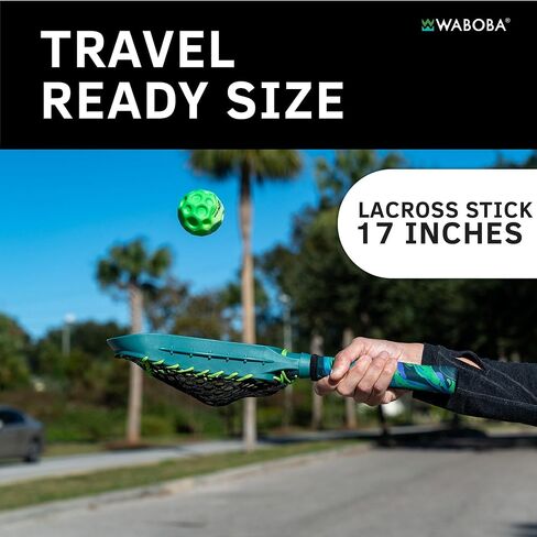 Waboba Mini Lacrosse Sticks - 17" Outdoor Practice Starter Set for Kids & Teens - Catch Game for Backyard or Beach - Includes 2 Sticks & 1 Moon Ball in Saudi Arabia