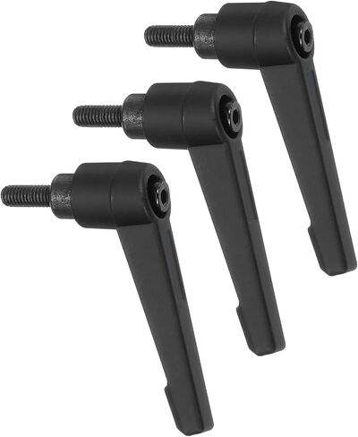 uxcell 3Pcs M10 x 80mm Adjustable Knobs Handle Male Thread Push Button Ratchet Quick Release Locking Rotating Bolt for Lathe Machinery, Black in Saudi Arabia