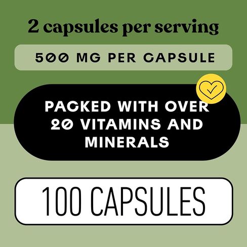Complete Natural Products Organic Chlorella Capsules, 500mg, 100ct, Pure Green Algae Superfood, Detox & Immune Support, Vitamin B12 & Chlorophyll Rich, Plant-Based, Vegan, Non-GMO in Saudi Arabia
