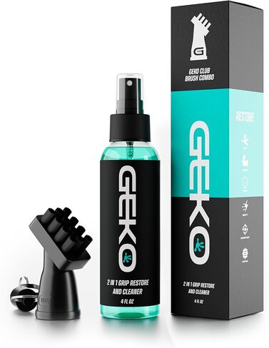 Geko Golf Club Brush and Cleaner System with Magnetic Attachment, Golf Club Cleaning Brush for Grooves, Grips, Irons and Balls in Kuwait