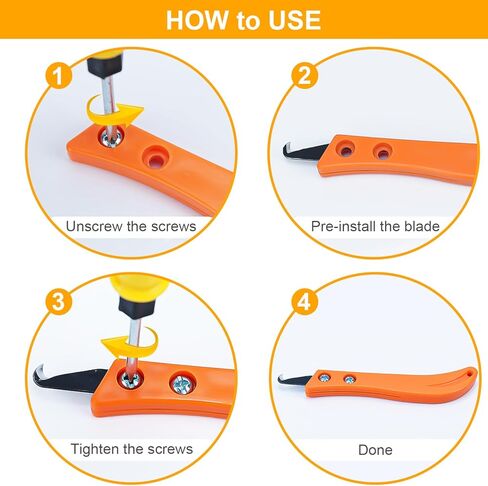 10 قطع من سكين شفرة خطاف النادي مع مقبض، مجموعة أدوات إزالة قبضة الجولف مزدوجة الأطراف 3.4 بوصة مع صندوق بلاستيكي، شفرات خطافية ذاتية الصنع لإعادة الإمساك بقبضة نادي الجولف والدراجة الجبلية باللون الأسود والبرتقالي in Kuwait