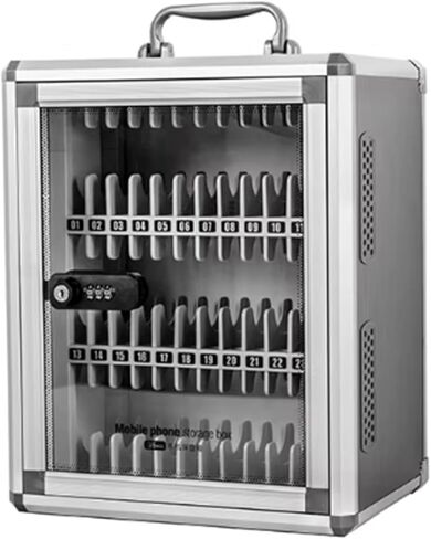 Mobile Phone Storage Cabinet, Cell Phone Storage Locker Box with Lock & Handle, 24/36/48/60 Grids Safe Deposit Box for Schools, Offices, Events(28.5x21.5x26.5cm) in Saudi Arabia