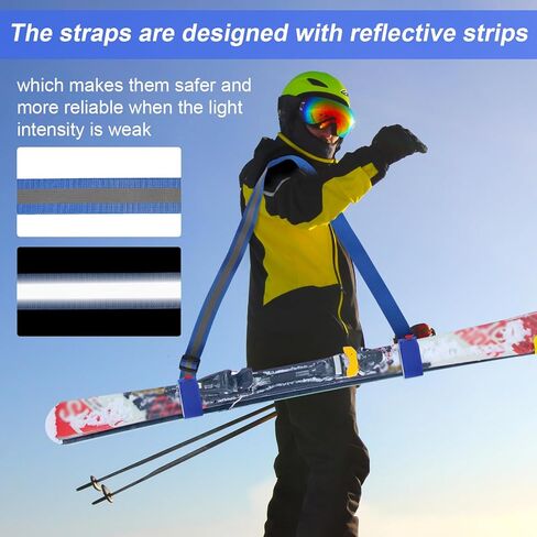 2 Pcs Ski Carrier Strap, Ski Straps for Carrying Pole Straps Design Adjustable for Bags Strap and Pole Carrier for Boards Winter Sports Accessories in Saudi Arabia