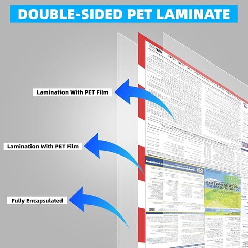 2026 Florida State and Federal Labor Law Posters - English Version - OSHA Complete Workplace Compliance - UV Waterproof Laminated 24" x 36" in Kuwait