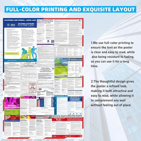 2026 Florida State and Federal Labor Law Posters - English Version - OSHA Complete Workplace Compliance - UV Waterproof Laminated 24" x 36" in Kuwait