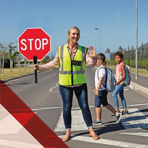 OLANZU Double Sided 3-Pack Handheld Stop Sign 18"x 18" - 120 MIL Composite Aluminum Stop Sign with Handle (Metal) - Rust Free, UV Protected Stop Signs for Traffic Control & Safety in Saudi Arabia