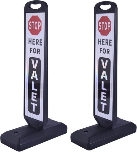 BESEA 2‑Pack 44″ Reflective Crosswalk Safety Sign – Printed with “STATE LAW STOP FOR WALKER WITHIN CROSSWALK", Water‑Fillable Weighted Base for Pedestrian Traffic & Parking Lot Safety in Saudi Arabia