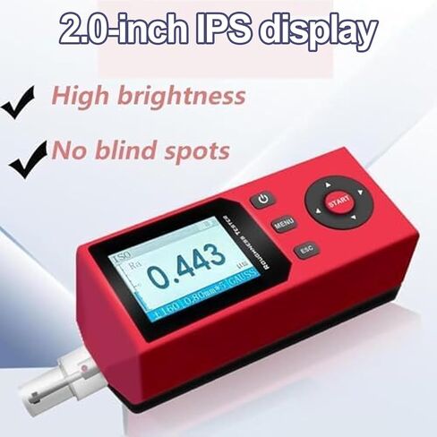 Handheld Surface Roughness Tester, Portable Profilometer, with 2.0-inch IPS Display, Measures 14 Roughness Parameters, Store 500 Sets of Data and Waveforms, for Industrial Inspection in Kuwait
