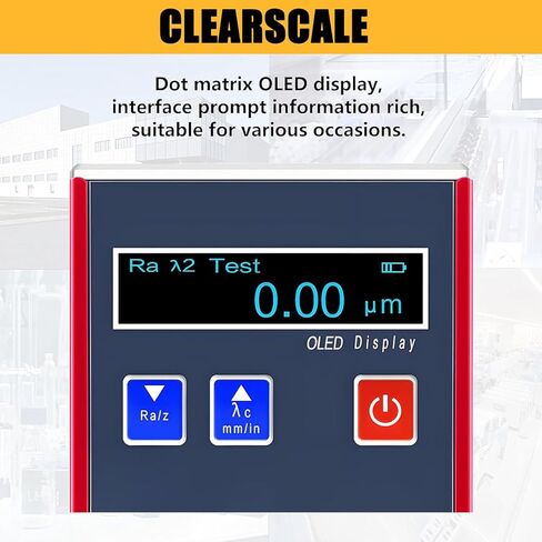 High Precision Portable Roughness Tester, 0.01μm Accuracy, OLED Display, Measures Ra/Rq 0.05-15μm & Rz/Rt 0.1-50μm, Ideal for Parts Inspection & Quality Control in Saudi Arabia