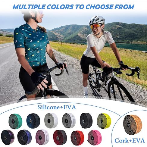 Road Bike Cork Handlebar Tapes, Brown Bicycle Bar Tape with High Stain Resistance, Shock Absorbing EVA Bike Grip Tapes for Handlebar (Set of 2, Cork) in Saudi Arabia