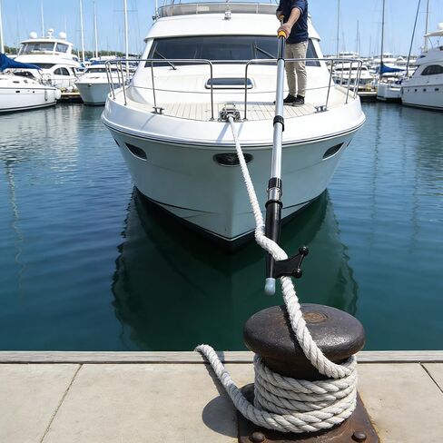 12FT تلسكوبي تمديد القطب قارب هوك | خفيف الوزن وقوي، يطفو، عمود من الألومنيوم المؤكسد | منفذ ملولب للإكسسوارات البحرية | رباط، دفع/سحب، الملاحة البحرية القطب in Kuwait