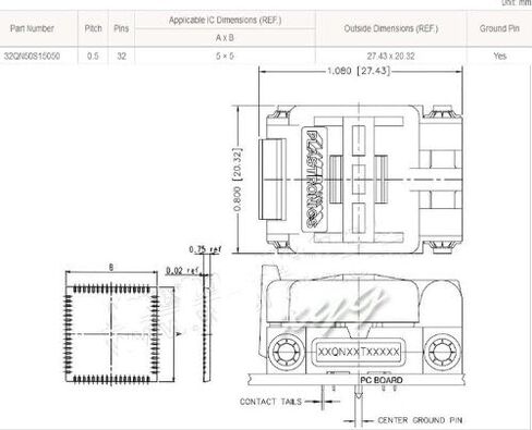 32QN50S15050 5x5 mm Pitch 0.5 QFN32 MLP32 MLF32 QFN IC MCU Test Burn-in Programming Adapter Socket Plastronics @XYG in Saudi Arabia
