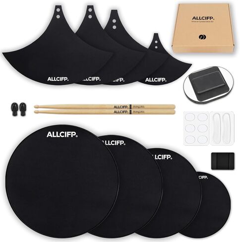 Drum Mute Pads, 14 Pieces Drum Silencer Pads Set with Drum Sound Dampeners and Cymbal Muffler Pads, by ALLCIFP in Kuwait