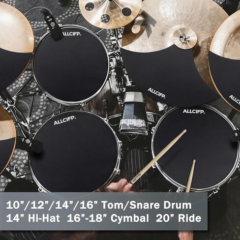 Drum Mute Pads, 14 Pieces Drum Silencer Pads Set with Drum Sound Dampeners and Cymbal Muffler Pads, by ALLCIFP in Kuwait